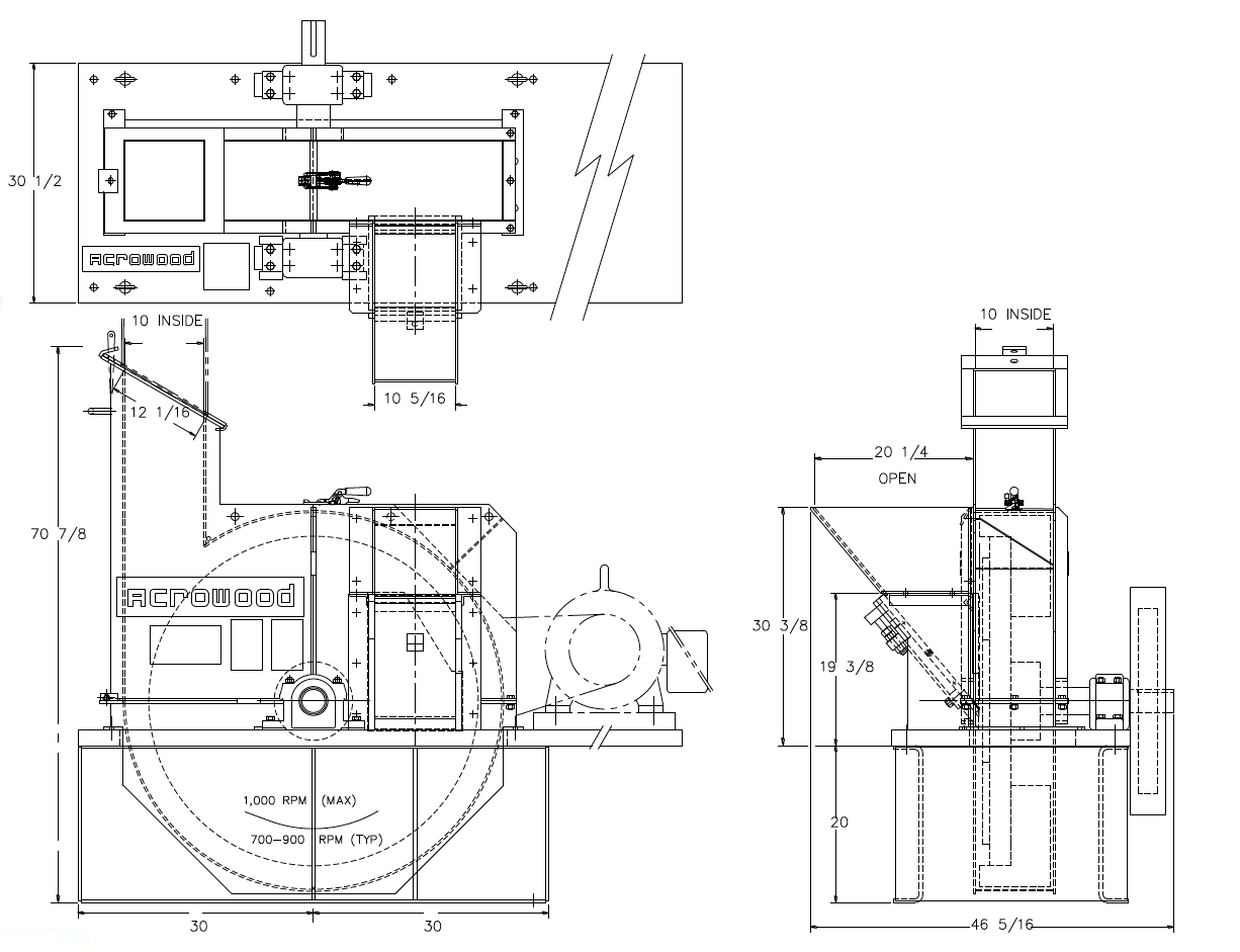 acrowood-rechipper-engineering-machine-drawing