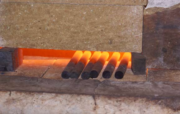 several-red-hot-iron-segments